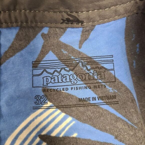 Patagonia WaveFarer Board Shorts Swim Trunks Unlined Drawstring Blue Men's Sz 32 - Picture 8 of 10